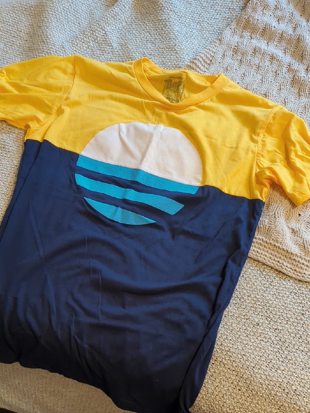 Milwaukee People's Flag Men's T Shirt Navy Blue Yellow 414 MKE